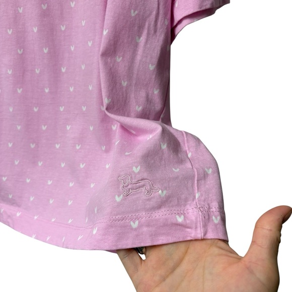 Peter Alexander Pink Red Holiday Gingerbread Christmas Shortie Pajama Set XL EUC - Picture 6 of 13